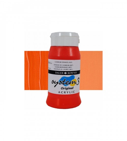 Daler Rowney System3 500 ml Akrilik Boya 638 Cadmium Orange Light Hue 